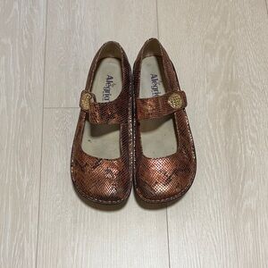 Alegria Copper Textured Mary Jane Dress Shoes